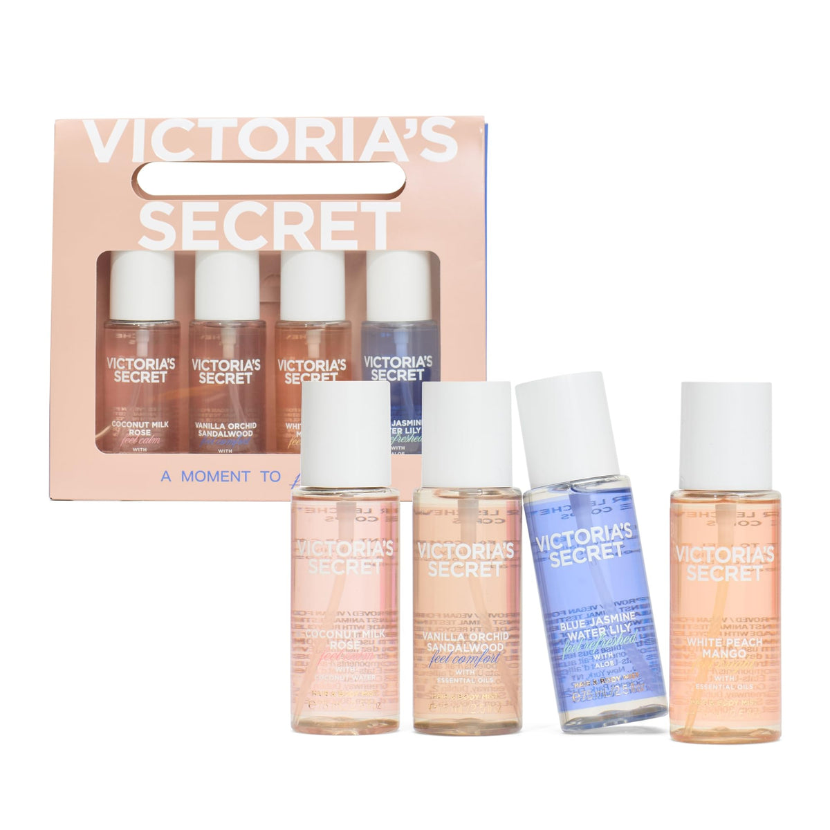 Victoria's Secret Fragrance Mist Collection 4 Piece Mini Gift Set, Assorted Scents