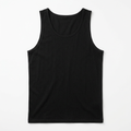 Sample black tank top on a white background